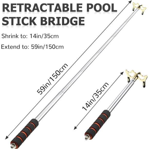 Pool Cue Snooker Pool Bridge Stick Pool Table Accessories Retractable Billiards - Picture 2 of 6